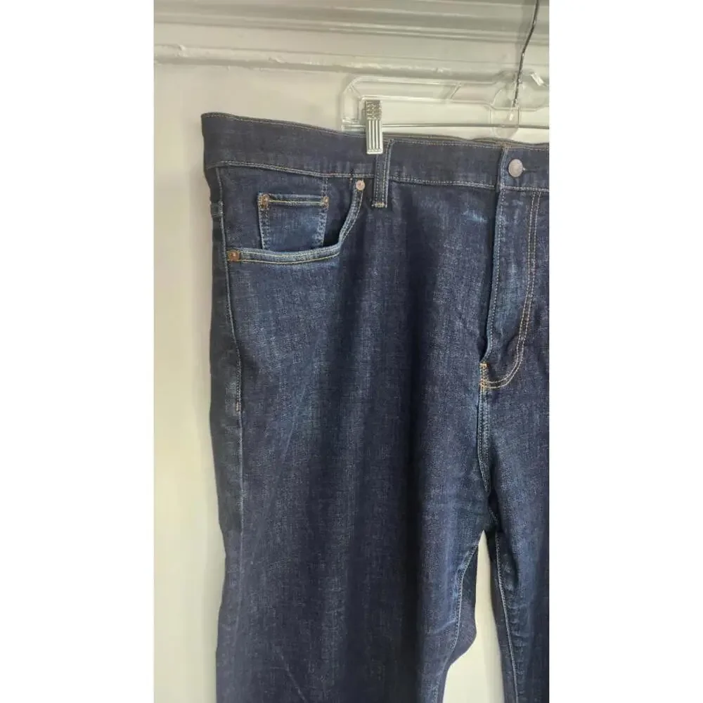 Lucky Brand Jeans Mens 48x30 Blue 181 Relaxed Straight Dark Wash Denim Plus Size - Picture 2 of 7